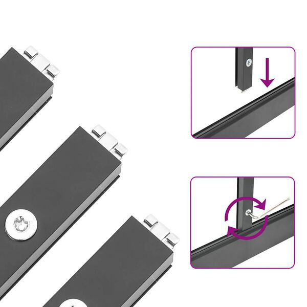 vidaXL Θερμοκήπιο με Πλαίσιο Βάσης Ανθρακί 224x169x202 εκ. Αλουμινίου