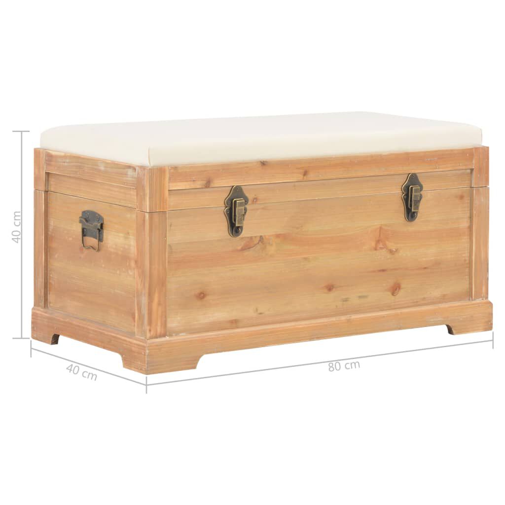 vidaXL Μπαούλο Αποθήκευσης με Μαξιλάρι 80 x 40 x 40 εκ. από MDF