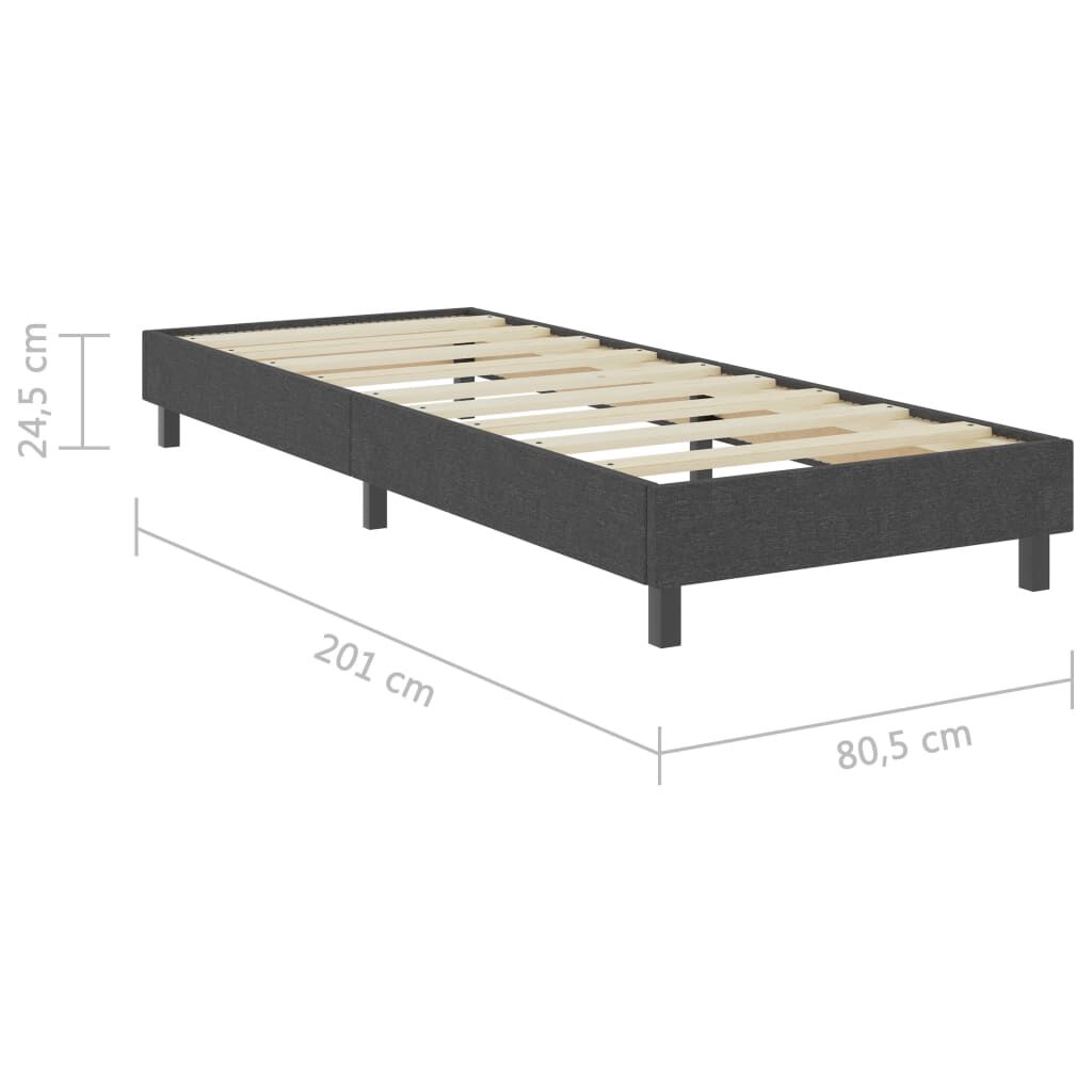 vidaXL Κρεβάτι Boxspring Σκούρο Γκρι 80 x 200 εκ. Υφασμάτινο