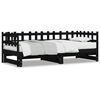 vidaXL Καναπές Κρεβάτι Συρόμενος Μαύρος 2x(90x200) εκ. από Μασίφ Πεύκο