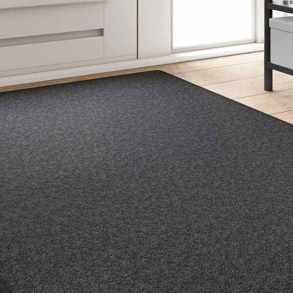 vidaXL Δερμάτινο Χαλί Σκούρο Γκρι 100 x 300 cm 100% Πολυπροπυλένιο