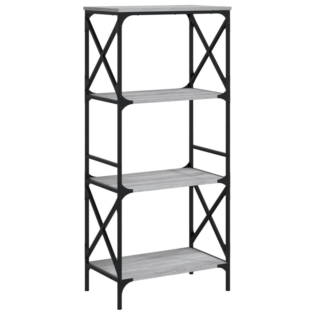 vidaXL Βιβλιοθήκη 4 Επιπέδων Γκρι Sonoma 59x35x132 εκ. Επεξεργ. Ξύλο