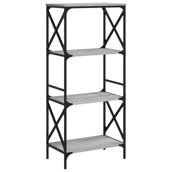 vidaXL Βιβλιοθήκη 4 Επιπέδων Γκρι Sonoma 59x35x132 εκ. Επεξεργ. Ξύλο