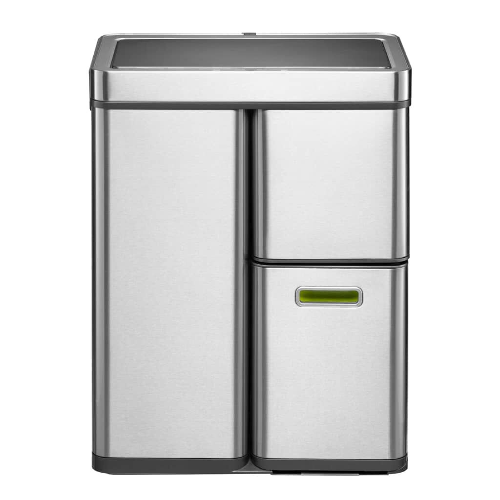 EKO Κάδος με Αισθητήρα Mirage Plus Ματ Ασημί 1x30 Λίτρα + 2x15 Λίτρα