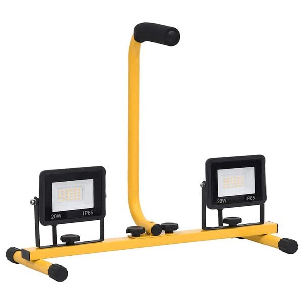 vidaXL Προβολέας LED με Λαβή Ψυχρό Λευκό 2 x 20 W