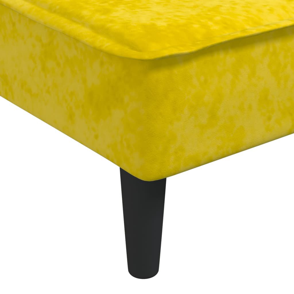 vidaXL Καναπές Κρεβάτι Γωνιακός Κίτρινος 255 x 140 x 70 εκ. Βελούδινος