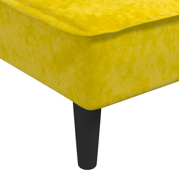vidaXL Καναπές Κρεβάτι Γωνιακός Κίτρινος 255 x 140 x 70 εκ. Βελούδινος