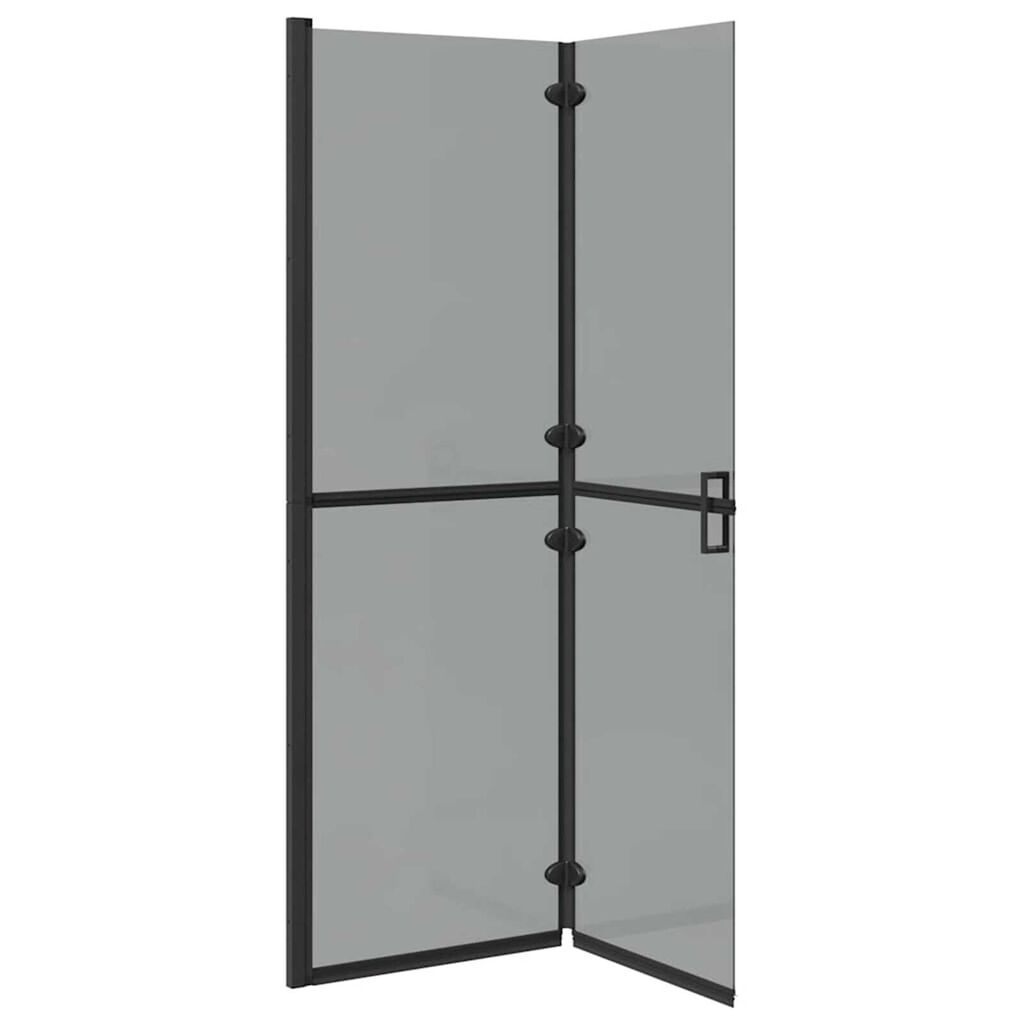 vidaXL Τοίχος ντους Walk-in Μαύρο και σκούρο διαφανές 120 x 190 cm