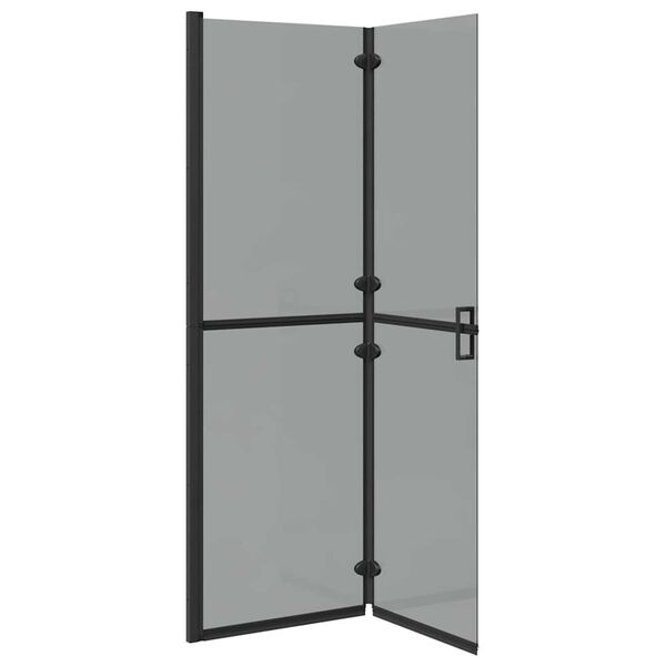 vidaXL Τοίχος ντους Walk-in Μαύρο και σκούρο διαφανές 120 x 190 cm