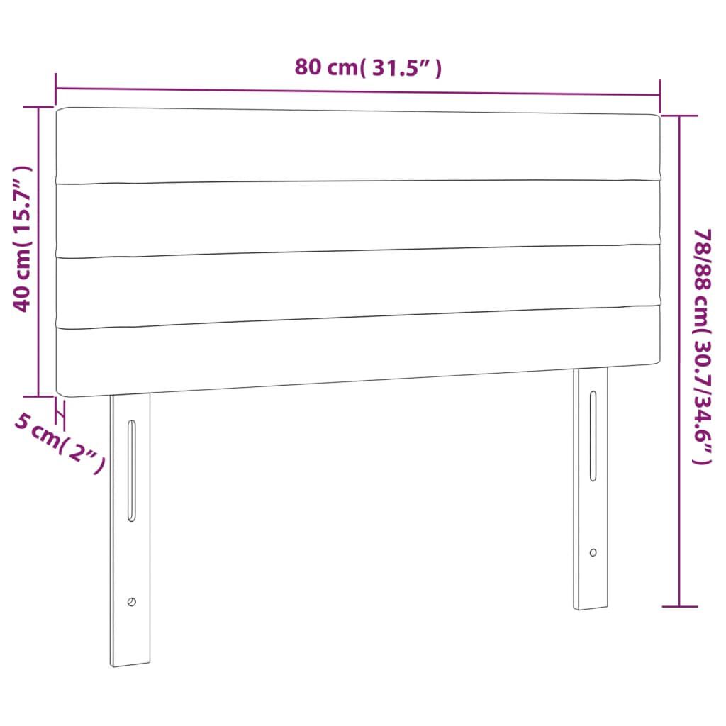 vidaXL Κεφαλάρι Κρεβατιού Μαύρο 80 x 5 x 78/88 εκ. Βελούδινο