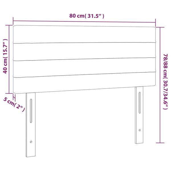 vidaXL Κεφαλάρι Κρεβατιού Μαύρο 80 x 5 x 78/88 εκ. Βελούδινο