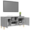 vidaXL Έπιπλο Τηλεόρασης Γκρι Sonoma 103,5x35x50 εκ Μασίφ Ξύλινα Πόδια
