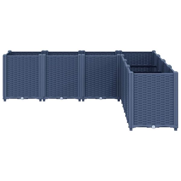 vidaXL Ζαρντινιέρα Κήπου Μπλε Γκρι 160x160x53 εκ. Πολυπροπυλένιο