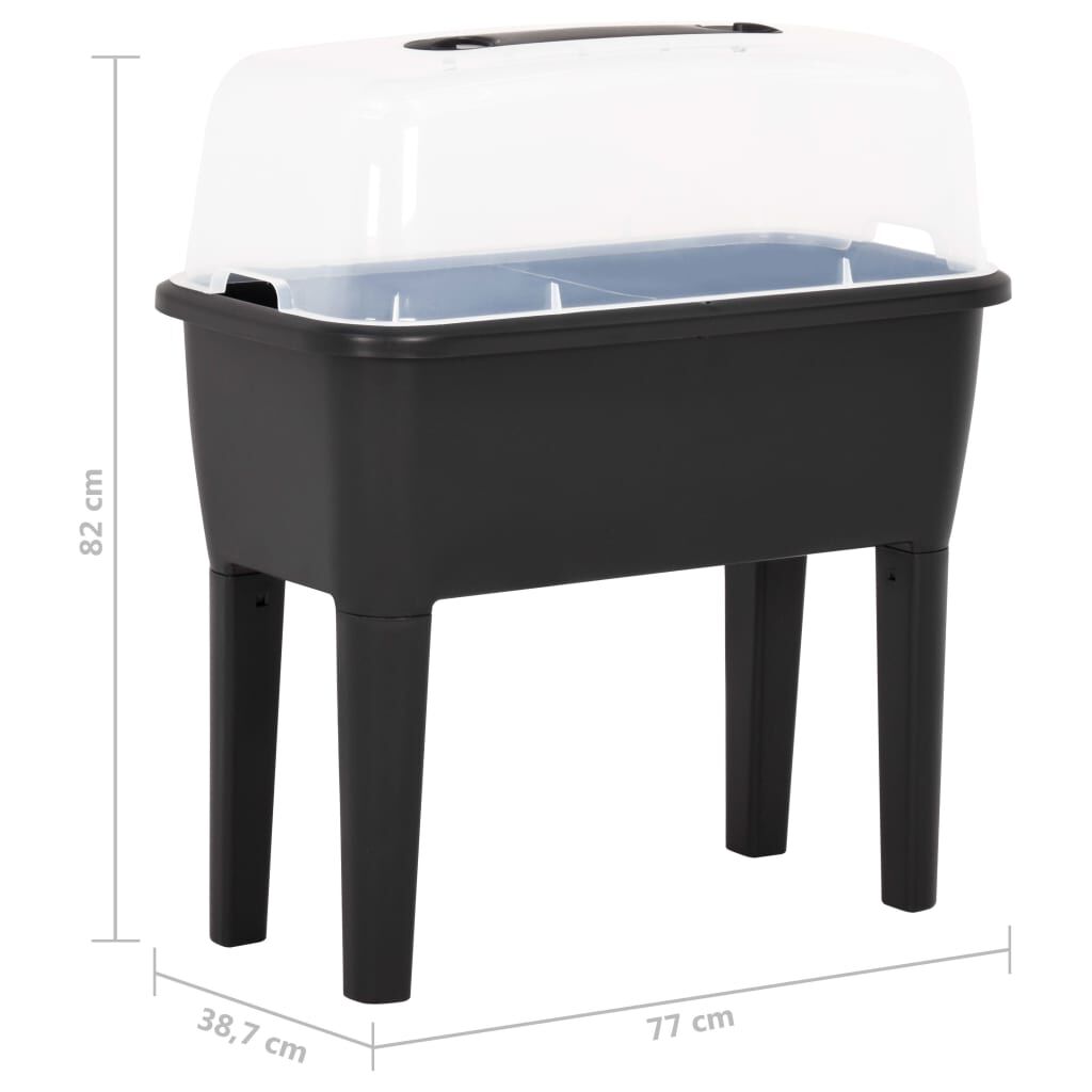 vidaXL Ζαρντινιέρα Υπερυψωμένη 77 x 38,7 x 82 εκ. από Πολυπροπυλένιο