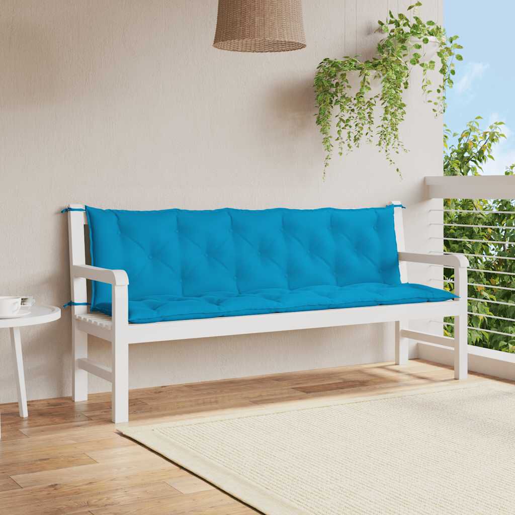 vidaXL Μαξιλάρι Πάγκου Κήπου Γαλάζιο 180x(50+50)x7 εκ. Ύφασμα Oxford