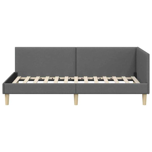 vidaXL Κρεβάτι Γωνίας Σκούρο γκρι 80 x 200 cm Ύφασμα και Έργο ξύλου