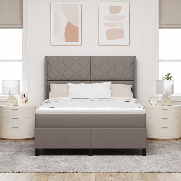 vidaXL &Kappa;&rho;&epsilon;&beta;ά&tau;&iota; &mu;&epsilon; &epsilon;&lambda;&alpha;&tau;ή&rho;&iota;&alpha; &mu;&epsilon; &sigma;&tau;&rho;ώ&mu;&alpha; Taupe 160 x 200 cm ύ&phi;&alpha;&sigma;&mu;&alpha;