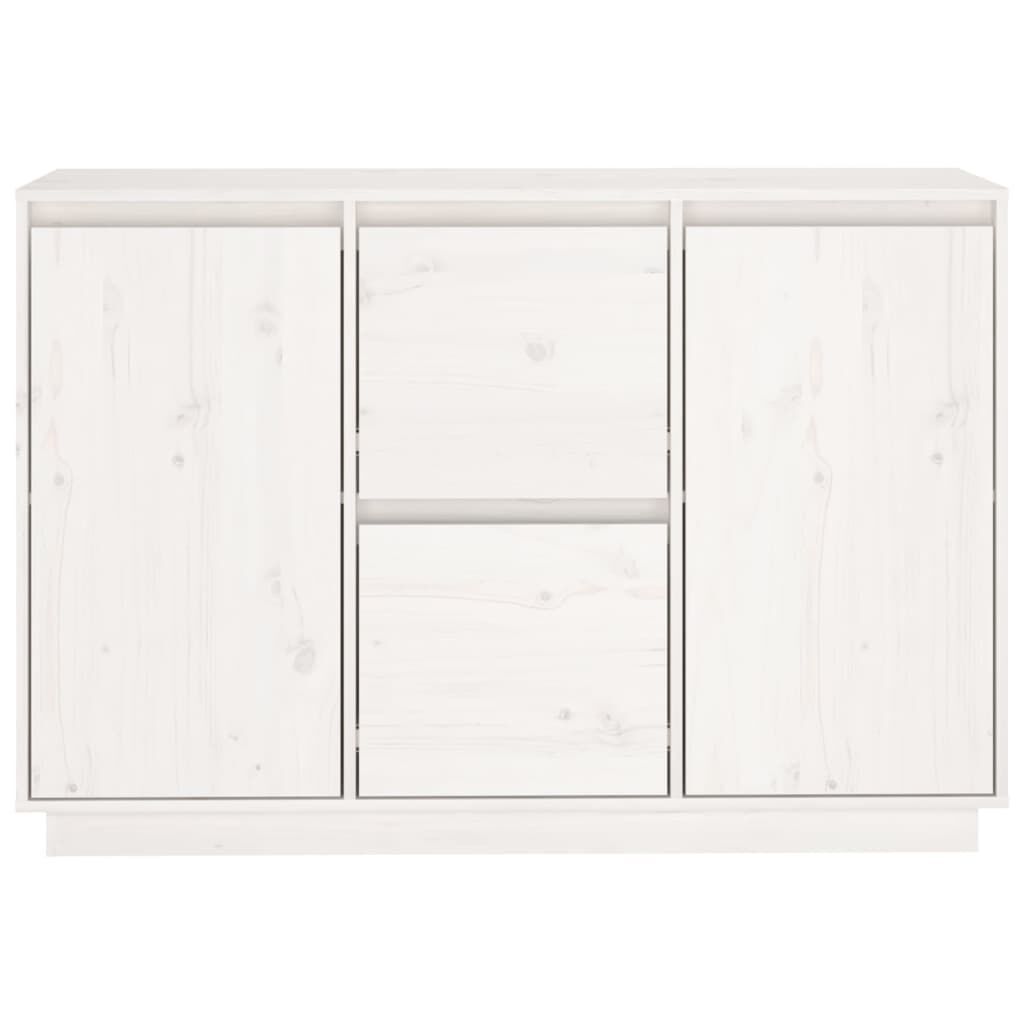 vidaXL Ντουλάπι Λευκό 111 x 34 x 75 εκ. από Μασίφ Ξύλο Πεύκου