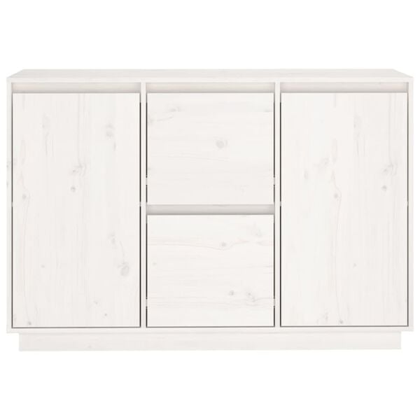 vidaXL Ντουλάπι Λευκό 111 x 34 x 75 εκ. από Μασίφ Ξύλο Πεύκου
