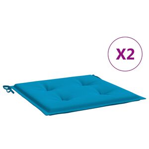 vidaXL Μαξιλάρια Καρέκλας Κήπου 2 τεμ. Μπλε 50x50x3 εκ. Oxford Ύφασμα