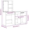 vidaXL Ξύλινο Τραπέζι Μακιγιάζ με LED Μαύρη δρυς 140 x 40 x 140 εκ