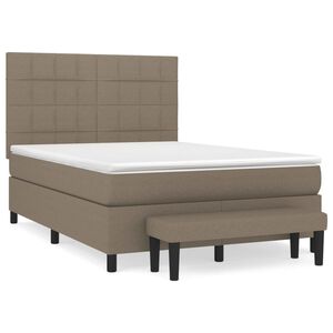 vidaXL &Kappa;&rho;&epsilon;&beta;ά&tau;&iota; Boxspring &mu;&epsilon; &Sigma;&tau;&rho;ώ&mu;&alpha; Taupe 140x200 &epsilon;&kappa;. &Upsilon;&phi;&alpha;&sigma;&mu;ά&tau;&iota;&nu;&omicron;