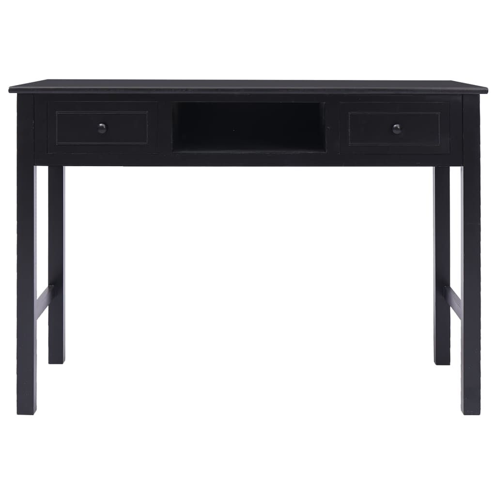 vidaXL Γραφείο Μαύρο 108 x 45 x 76 εκ. από Μασίφ Ξύλο Παυλώνιας