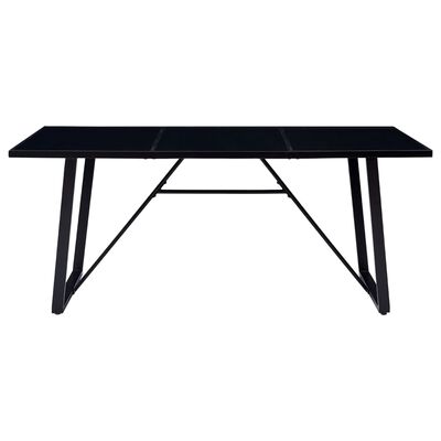 vidaXL Τραπεζαρία Μαύρη 180 x 90 x 75 εκ. από Ψημένο Γυαλί