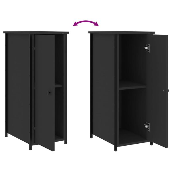 vidaXL Κομοδίνα 2 τεμ. Μαύρα 32x42x80 εκ. από Επεξεργασμένο Ξύλο