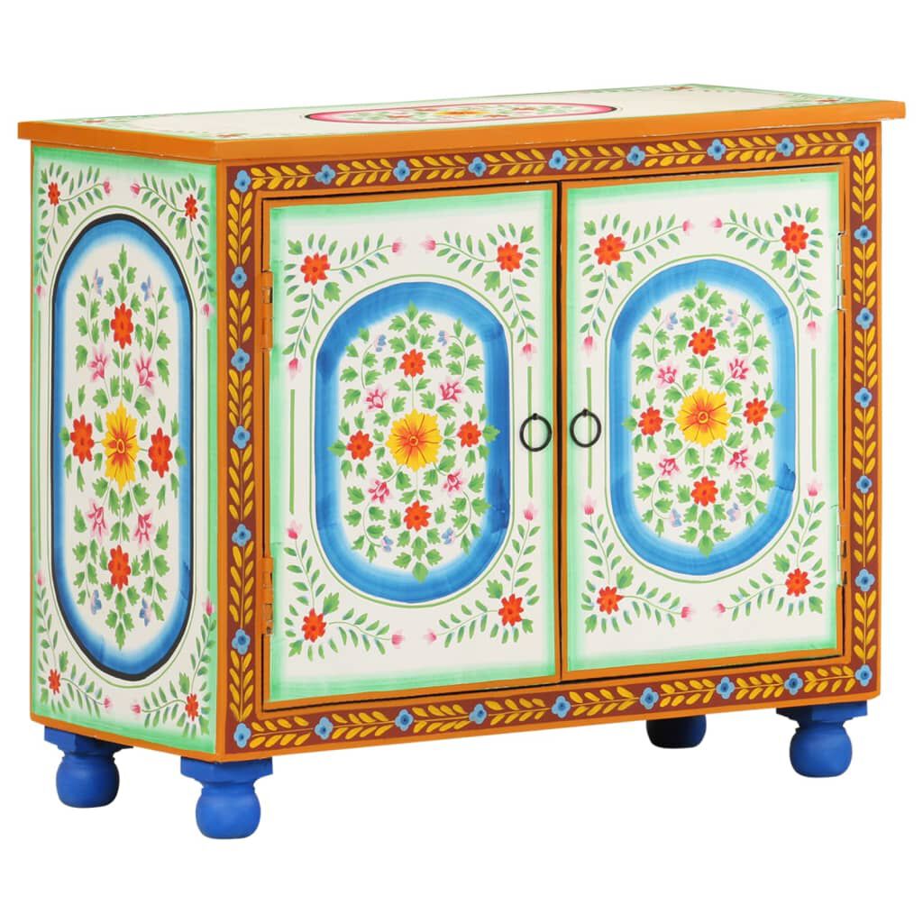 vidaXL Ντουλάπι με Χειροπ. Λεπτομέρειες 70x35x60 εκ. Μασίφ Ξύλο Μάνγκο