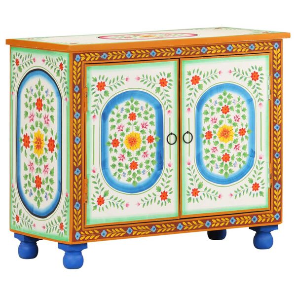 vidaXL Ντουλάπι με Χειροπ. Λεπτομέρειες 70x35x60 εκ. Μασίφ Ξύλο Μάνγκο