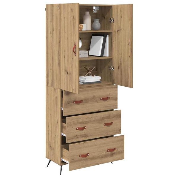 vidaXL Highboard Artisan Oak 69,5 x 34 x 180 &epsilon;&kappa;. &Epsilon;&pi;&epsilon;&xi;&epsilon;&rho;&gamma;&alpha;&sigma;&mu;έ&nu;&omicron; &xi;ύ&lambda;&omicron;