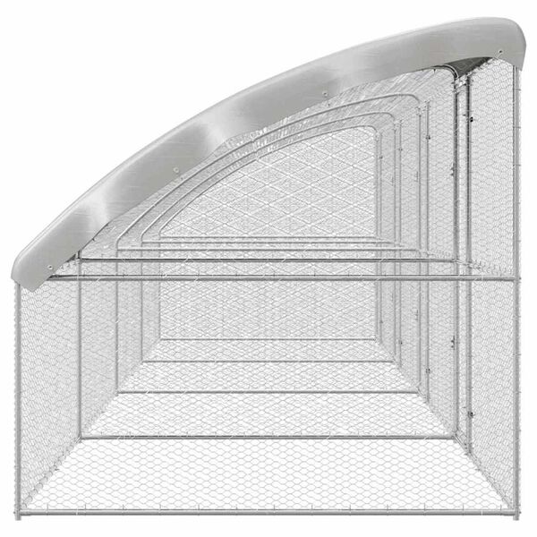 vidaXL Κλουβί για κότες Ασημί 800 x 200 x 198.5 εκ