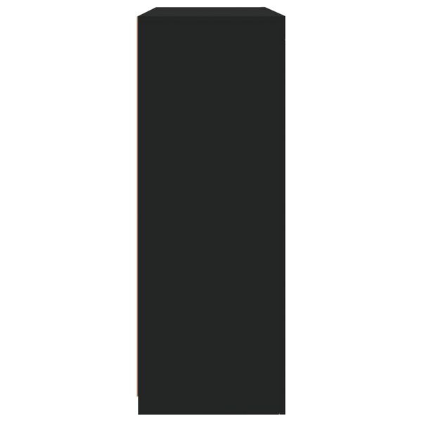 vidaXL Μπουφέδες με Φώτα LED 3 τεμ. Μαύροι από Επεξεργασμένο Ξύλο