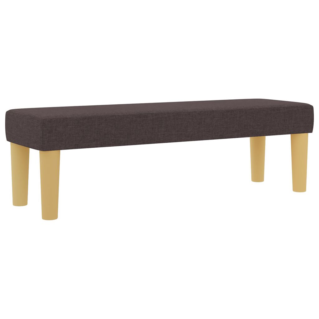 vidaXL Κρεβάτι Box Spring με Στρώμα & Πάγκο Σκούρο Καφέ 120x200 εκ. Υφάσματος