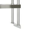 vidaXL Πάγκος Εργασίας Κουζίνας με Ράφι 110x55x150 εκ. Ανοξείδ. Ατσάλι