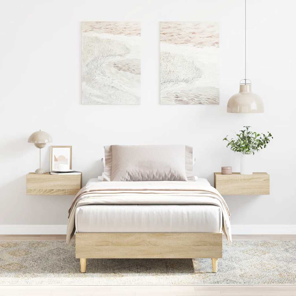 vidaXL Πλαίσιο κρεβατιού χωρίς στρώμα Sonoma Oak 100x200 cm