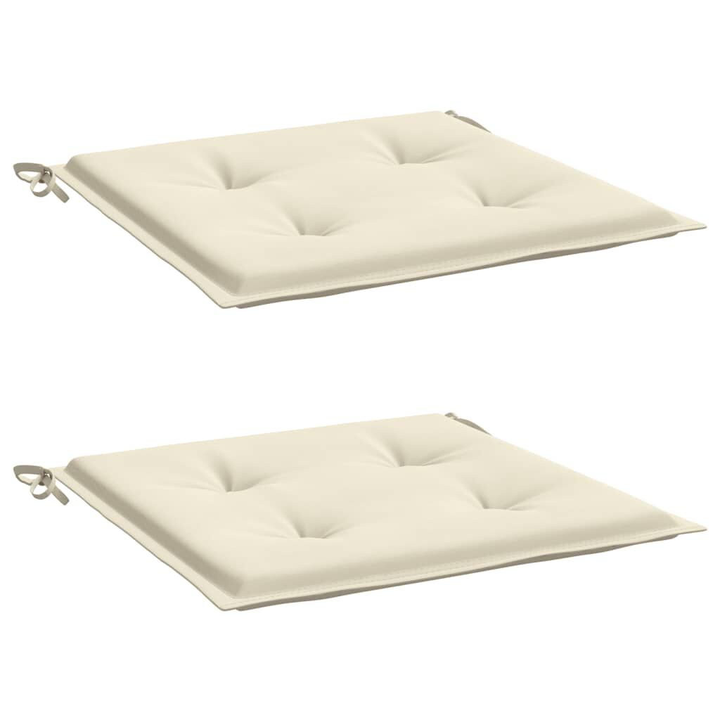 vidaXL Μαξιλάρια Καρέκλας Κήπου 2 τεμ. Κρεμ 50x50x3 εκ. Oxford Ύφασμα