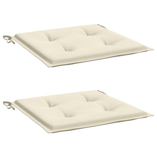 vidaXL Μαξιλάρια Καρέκλας Κήπου 2 τεμ. Κρεμ 50x50x3 εκ. Oxford Ύφασμα