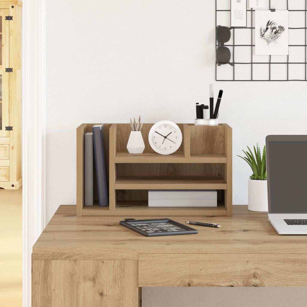 vidaXL Οργανωτής Γραφείου Μαύρη Δρυς 44.5x24x25 cm Κατασκευασμένο Ξύλο