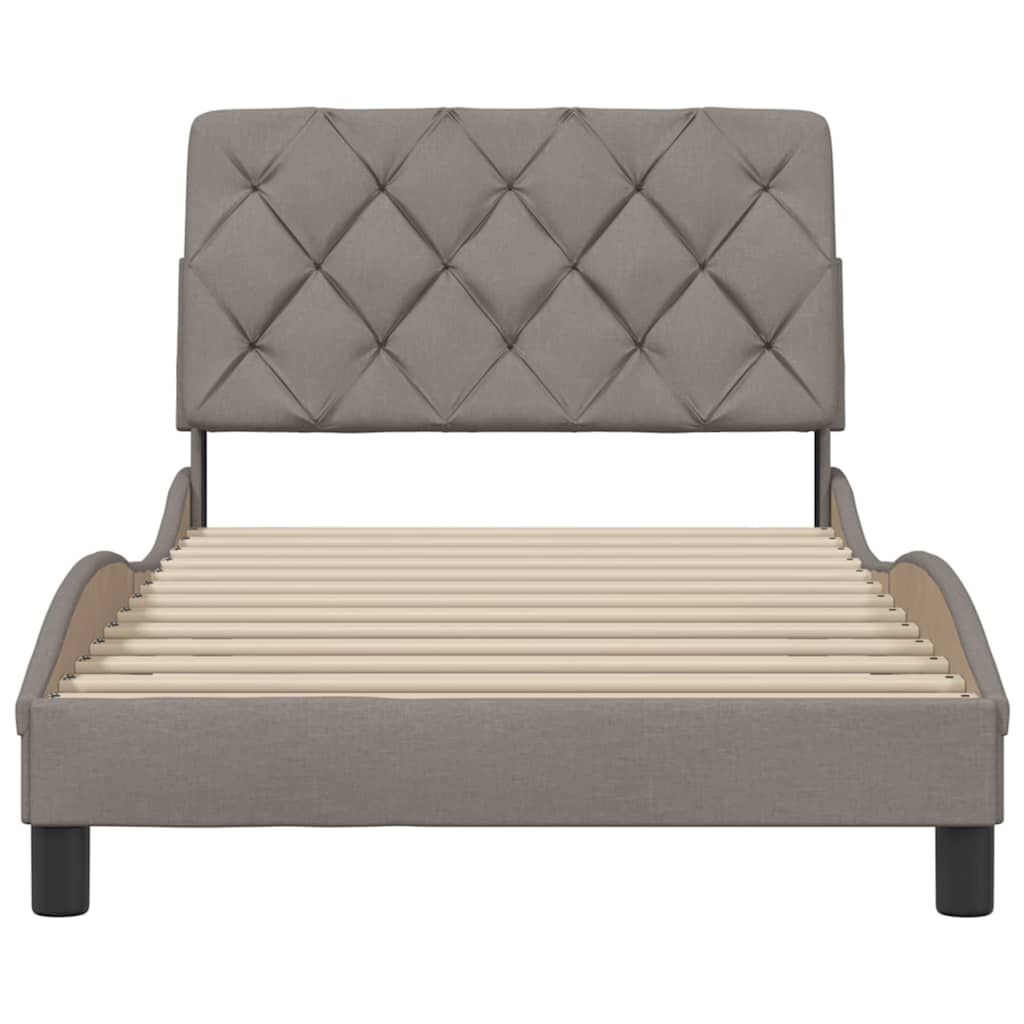 vidaXL Σκελετός Κρεβατιού Χωρίς Στρώμα Taupe 100 x 200 εκ. Υφασμάτινο