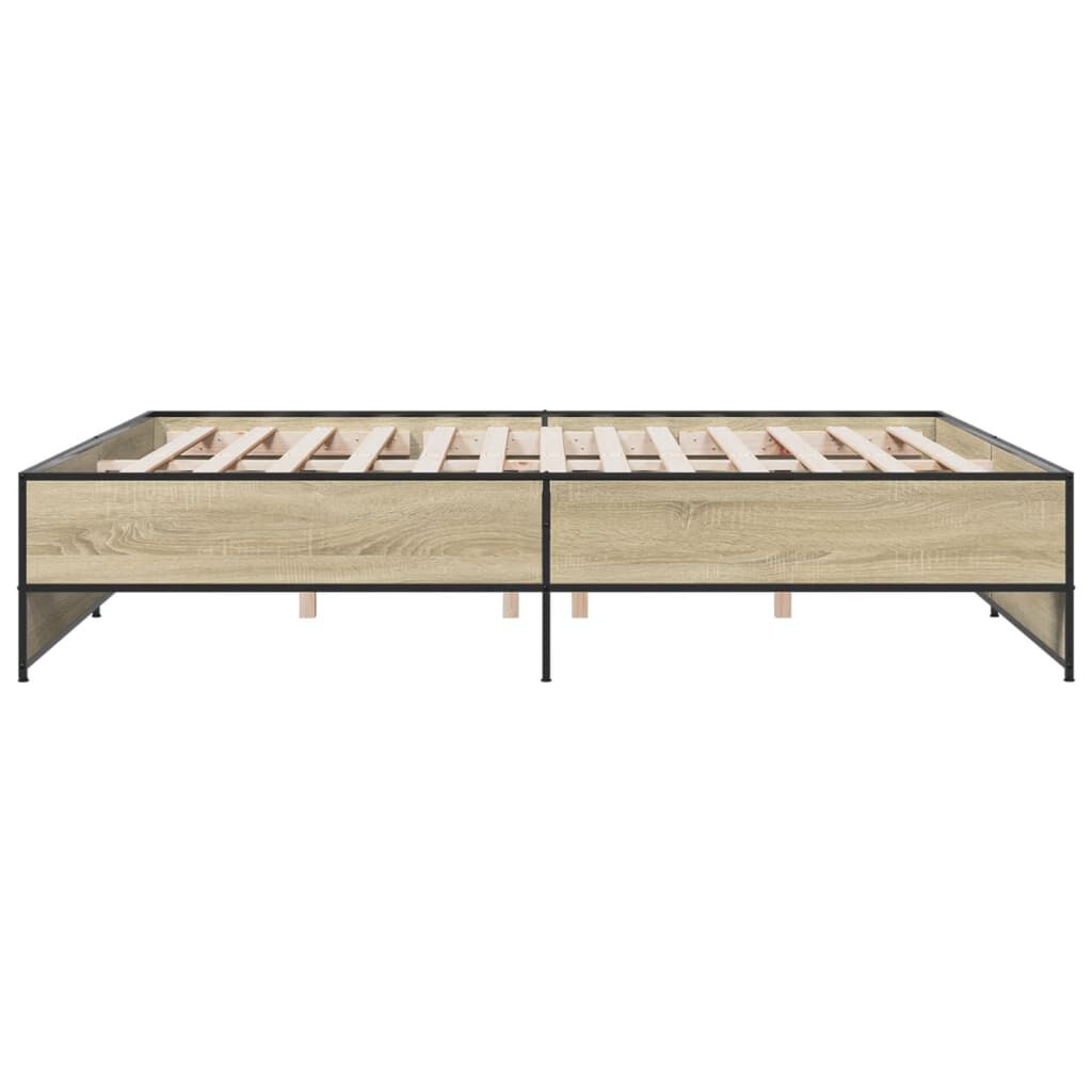 vidaXL Πλαίσιο Κρεβατιού Sonoma Δρυς 180x200 εκ. Επεξ. Ξύλο & Μέταλλο