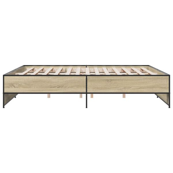 vidaXL Πλαίσιο Κρεβατιού Sonoma Δρυς 180x200 εκ. Επεξ. Ξύλο & Μέταλλο
