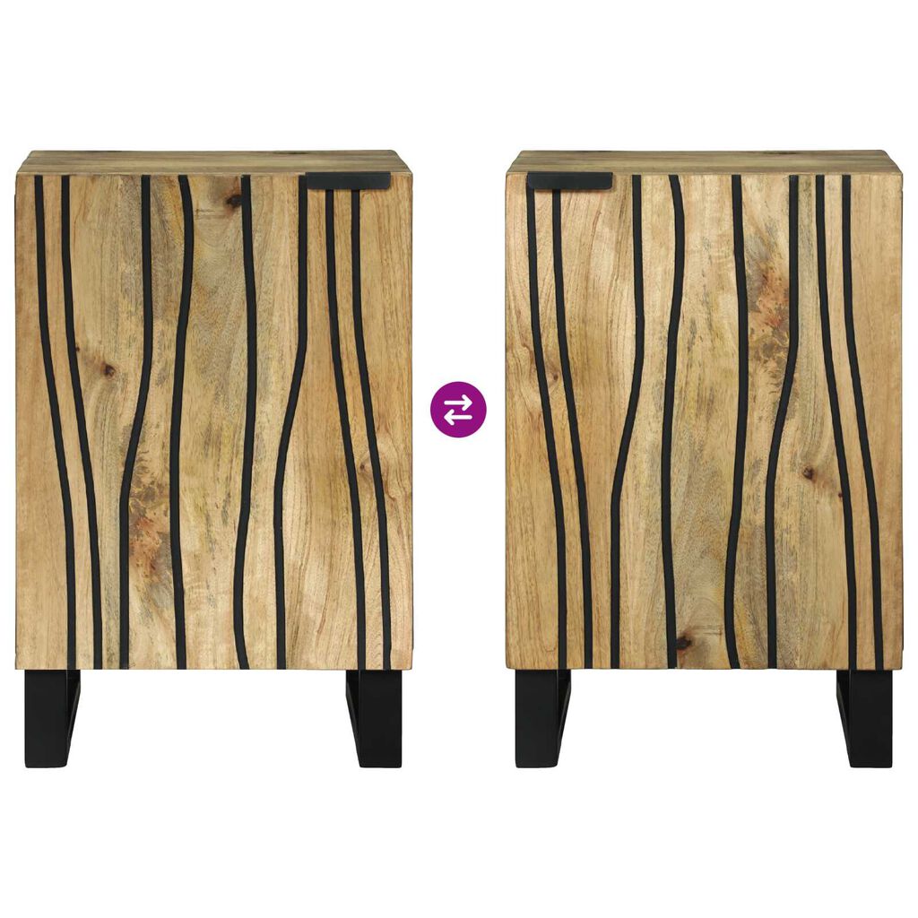 vidaXL Ντουλάπα Μπάνιου 38x33.5x58 cm Συμπαγές Ξύλο Μάνγκο & Μηχανικά Ξύλα