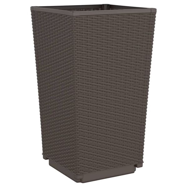 vidaXL Ζαρντινιέρες Κήπου 4 τεμ. Καφέ 32,5x32,5x57 εκ. Πολυπροπυλένιο