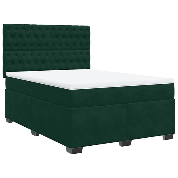 vidaXL &Kappa;&rho;&epsilon;&beta;ά&tau;&iota; Boxspring &mu;&epsilon; &Sigma;&tau;&rho;ώ&mu;&alpha; &Sigma;&kappa;&omicron;ύ&rho;&omicron; &Pi;&rho;ά&sigma;&iota;&nu;&omicron; 140x190&epsilon;&kappa;. &Beta;&epsilon;&lambda;&omicron;ύ&delta;&iota;&nu;&omicron;