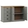 vidaXL Μπουφές με Συρτάρια VIGO Γκρι 113x40x75 εκ. Μασίφ Ξύλο Πεύκο