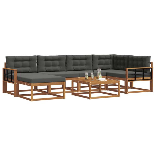 vidaXL &Sigma;&epsilon;&iota;&rho;ά &Kappa;&alpha;&nu;&alpha;&pi;έ &Epsilon;&xi;&omega;&tau;&epsilon;&rho;&iota;&kappa;&omicron;ύ &mu;&epsilon; &mu;&alpha;&xi;&iota;&lambda;ά&rho;&iota; 7 pcs &Phi;&upsilon;&sigma;&iota;&kappa;ό &kappa;&alpha;&iota; &Alpha;&nu;&theta;&rho;&alpha;&kappa;ί