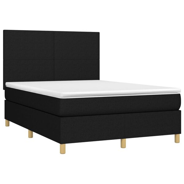 vidaXL &Kappa;&rho;&epsilon;&beta;ά&tau;&iota; Boxspring &mu;&epsilon; &Sigma;&tau;&rho;ώ&mu;&alpha; &Mu;&alpha;ύ&rho;&omicron; 140x190 &epsilon;&kappa;. &Upsilon;&phi;&alpha;&sigma;&mu;ά&tau;&iota;&nu;&omicron;