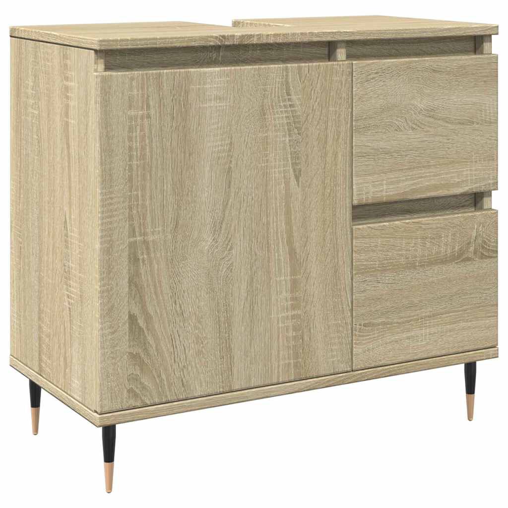 vidaXL Ντουλάπι Νιπτήρα Μπάνιου Sonoma Δρυς 65x33x60 εκ. Επεξ. Ξύλο